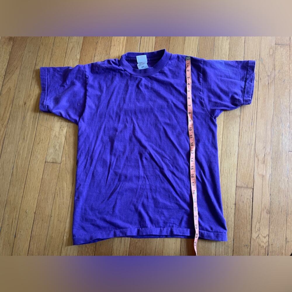 90s Vintage Single Stitch Purple Blank T - Picture 6 of 6